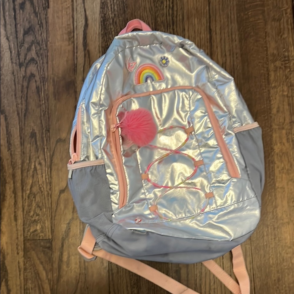 Kids' Silver and Pink Backpack